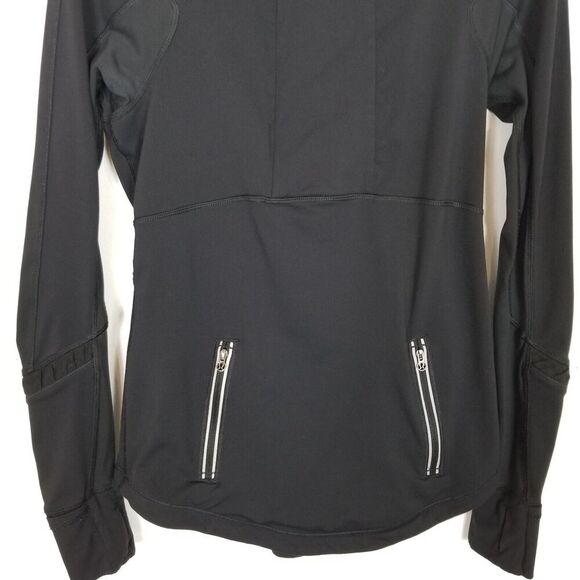 Lululemon Women  Pull Over 1/4 Side Zip Jacket Sz 6 Black Athletic Running Gym - Picture 3 of 8